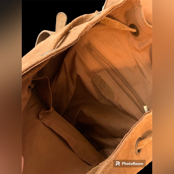 Jane Marie genuine leather cowhide speckle gold backpack - Picture 8 of 12